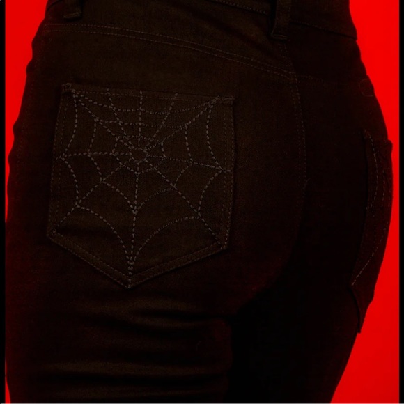 Katakomb Charlotte black jeans high rise punk goth rockabilly - Picture 1 of 7